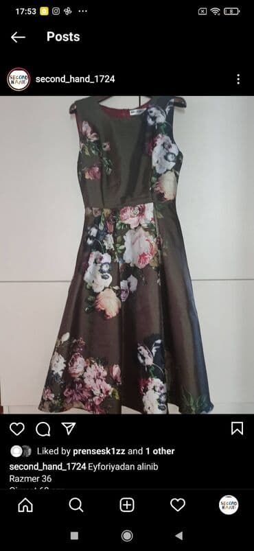 Eyforiyadan alinib, s, m razmer, belinin remenide var, 1 defe toya