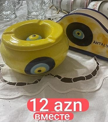 Keramika dəst: sarı rəngdə “gözmuncuğu” motivli külqabı və uyğun lalafo.az -da Keramika dəst: sarı rəngdə “gözmuncuğu” motivli külqabı və uyğun