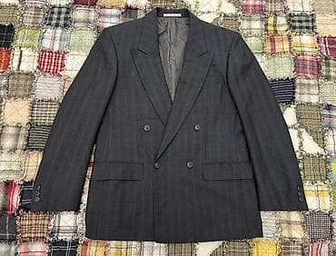 pencəy: İkiqat düyməli kişi pencəyi - Rəng: tünd kömür-boz - Naxış: incə — 2