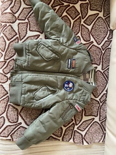 mekteb şalvarı: Uşaq üçün bomber şalvar tipli gödəkçə - Rəng: zeytun-yaşıl (khaki) - — 1