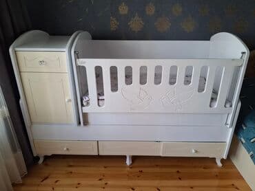 uşaq boyaları: Uşaq beşiyi – kombinə edilmiş model - Rəng: ağ/krem tonlarında - — 10