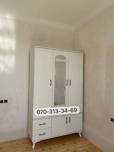 trimo: 3 qapılı paltar dolabı - Ölçü: 120×200 sm - Model: mərkəzdə güzgülü 3 — 3