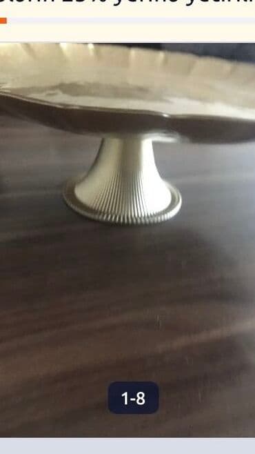 qizil balig: Tort və şiriniyyat qabı, rəng - Qızılı, Şüşə, Türkiyə — 3