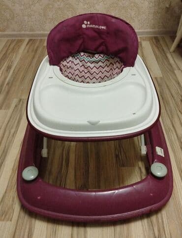 Gəzinti arabaları: MAMALOVE uşaq gəzdirəni (yürüteç) - Rəng: qırmızı-bənövşəyi korpus — 1