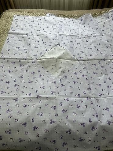 Parçalar: Bənövşəyi çiçək naxışlı yataq dəsti parçaları - Naqış və rəng: Açıq — 2