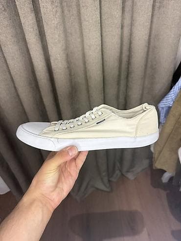 sari krasovka: Klassik üslubda krem rəngli converse krosovka - Material: sıx üstlük — 2