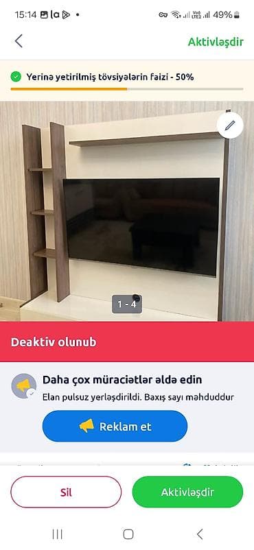 divar refleri: TV üçün divar modulu və media paneli - Material: laminat/MDF əsaslı — 1