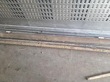 Дворовые ворота: Б/у Железо Дворовые ворота, Откатные, 3500 м, Механические, С дверью, цвет - Серый — 5