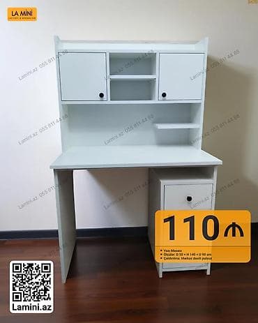 komputer setup: Düz masa, Stulsuz, Polkalı, Siyirməli, Sadə laminat — 1