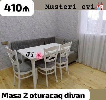 🇹🇷Turkiye istehsali. Metbex masa desti Masa 2 oturacaq divan Masa