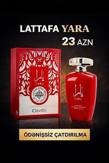 Lattafa YARA – Eau de Parfum • Həcm: 100 ml • Flakon: parlaq qırmızı