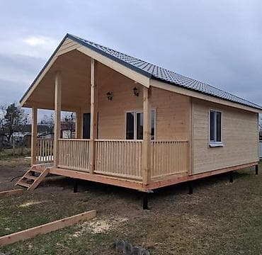 villa pencere modelleri: Taxta karkaslı bağ evi – geniş eyvanlı, tam hazır fasad - Material — 2