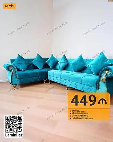sunger: Künc Divan – La Mini - Ölçü: 280 × 200 sm - Mexanizm: Açılan, bazalı — 1