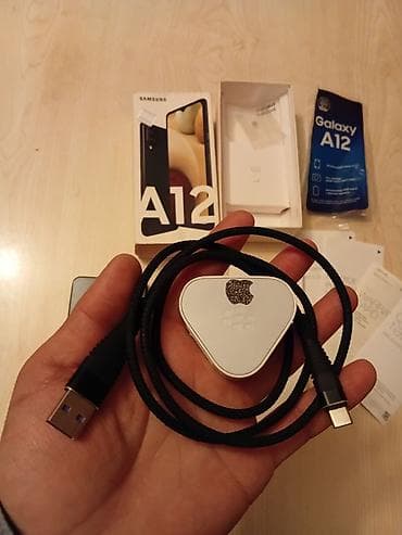 telfon sumqayit: Samsung Galaxy A12, 64 GB, rəng - Qara, Barmaq izi — 10