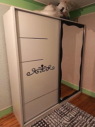 mebel yataq: İşlənmiş, 2 qapılı, Güzgülü, Ağ, Taxta, Kupe, Künc dolab — 3