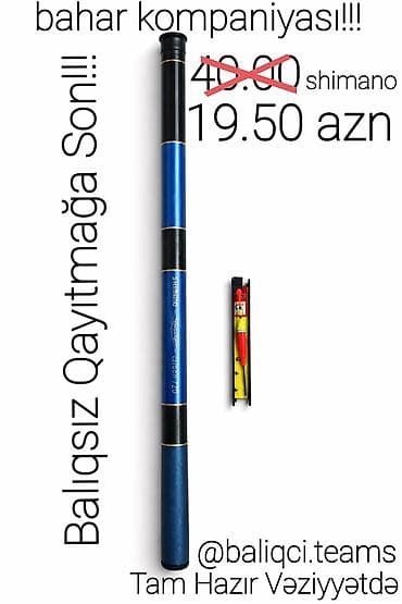 balıq ovu üçün: Məhsul: Shimano karbon balıq tutma çubuğu + ləvazimat dəsti - Model — 1