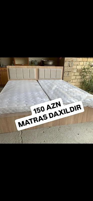 Çarpayılar: İki nəfərlik taxta çarpayı dəsti – matrasiya daxildir. - Model: İkili — 1