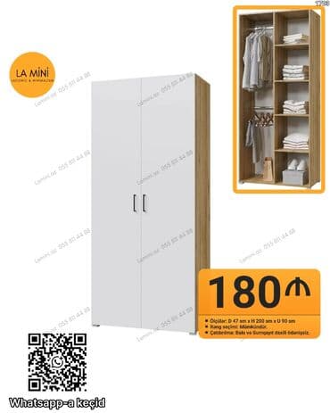 dsp satışı: Açılan, 2 qapılı Düz dolab, Qarderob, paltar dolabı — 1