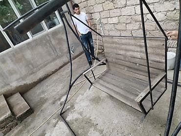 2el mebeler: İşlənmiş, Skamya-yelləncəl, Zontiksiz, Metal — 2