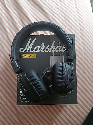 bluetooth qulaqciqlar: Yeni Simsiz (Bluetooth) Qulaqcıqlar, Marshall, rəng - Qara — 1