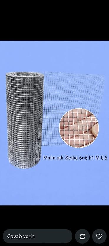 Məhsul: Setka 6×6 h1 M 0,6 Texniki təsvir: - Hüceyrə ölçüsü: 6×6 mm - — 1