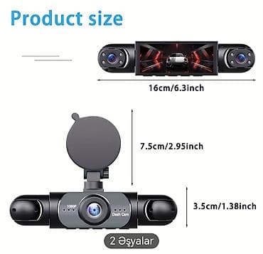 Видеоигры и приставки: 4 kameralı videoreqistrator 1 ön kamera + 2 sağ və sol kamera (360 — 7