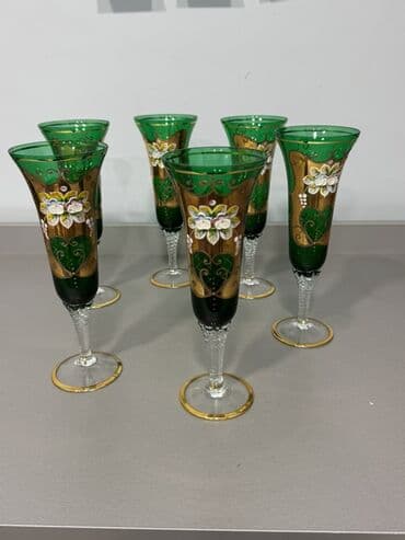 Посуда для готовки: Бокалы, цвет - Зеленый, Стекло, Набор из 6 шт. — 2