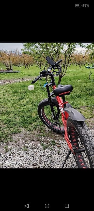 olympia velosiped satisi: Dağ velosipedi – qalın təkərli, işıqlı, aksesuarlarla - Rəng: qırmızı — 3