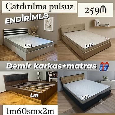 islenmis matras: Yeni, İkinəfərlik çarpayı, Matras ilə — 1