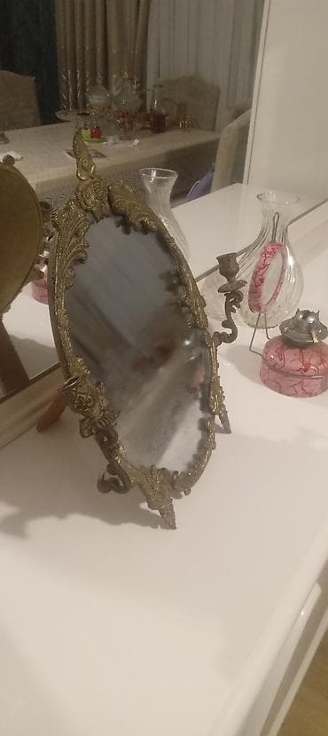 Güzgü Masaüstü, Oval, Dekorativ, Şamdanla