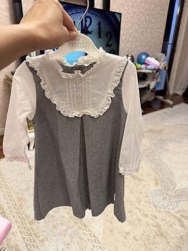 korpə geyimi: Mambı Baby Wear qız uşaq paltarı - İkiqat dizayn: boz jilet üslubunda — 1
