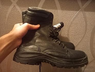 Qara rəngli kişi iş/ələvi çəkmələri (C4) - Material: qalın