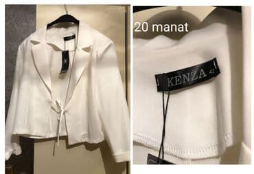 Qadın geyimləri – markalı seçimlər 1) Ağ qısa jaket - Brend: KENZA -