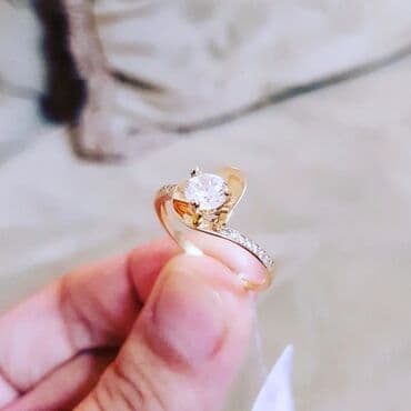 tək qaş: Nişan, Üzük, Sarı qızıl, 585 Əyar — 4