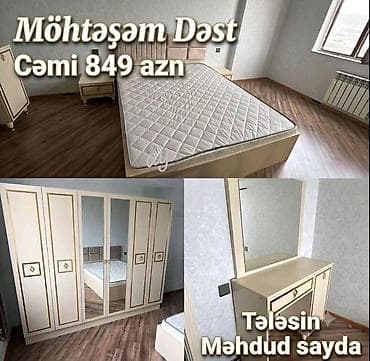 parca skaflar: Yataq otağı dəstləri – bir neçə model seçimi 1) Boz-qızılı modern — 4