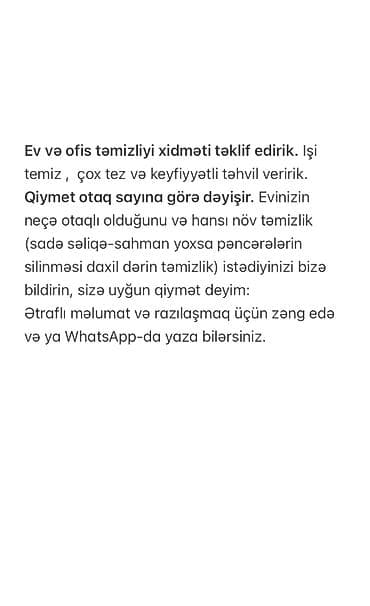 xadime axtarilir: Menasız boş insanlar narahat etməsin əks halda polisə muraciet — 1