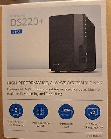 NAS Synology DiskStation DS220+ (2-bay x 4 TB RED HDD) – yüksək
