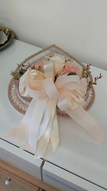 Toy aksesuarları: Xına dəsti /nişan dəsti – nişan üçün üzük qabı və lent qayçısı. - — 5