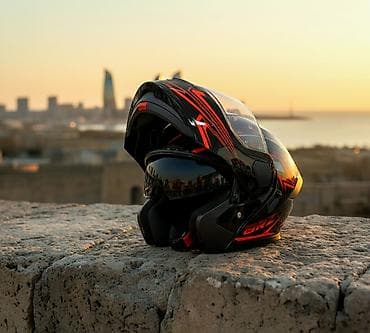 en ucuz moped: Modular motosiklet dəbilqəsi – qara/qırmızı dizayn Elave olaraq yeni — 2