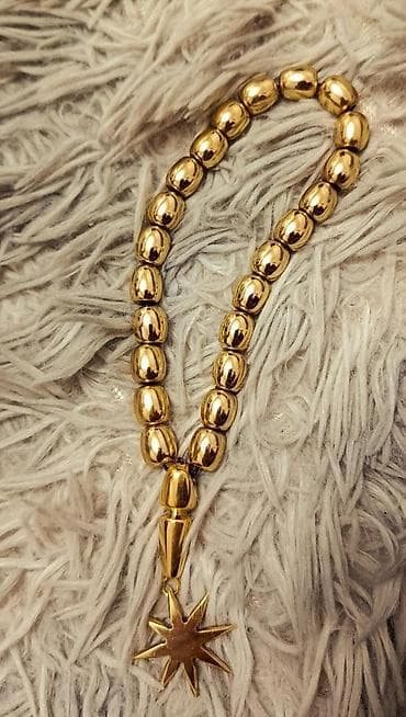 Qızılı rəngli təsbeh/aksesuar - Material: Metal qızılı rəng örtüklü