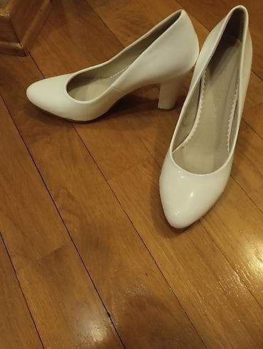 белые сандалии: Туфли, Размер: 37, цвет - Белый, Новый — 2