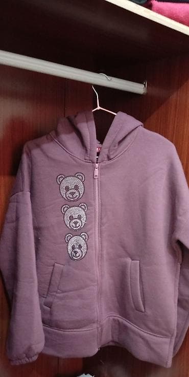 детские спортивные костюмы с начесом: Uşaq üçün iki hissəli isti sport dəsti - Dəst: kapüşonlu fermuarlı — 1