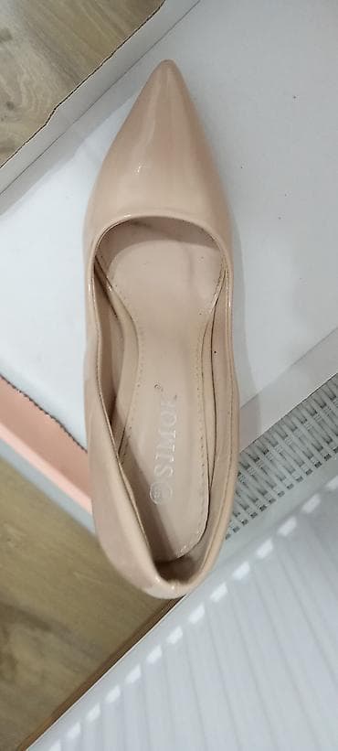 женские босоножки на платформе: Цвет - Бежевый, Б/у — 9