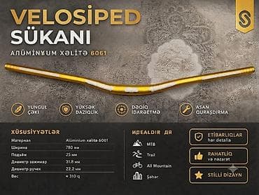 Velosiped sükanı – Alüminium xəlitə 6061 Xüsusiyyətlər: - Material