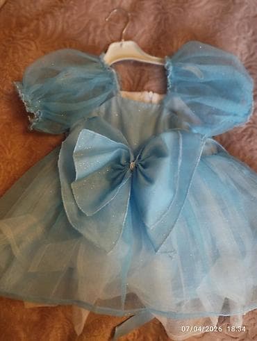 Uşaq paltarı – mavi tül don - Rəng: açıq mavi, incə parıltılı effekt