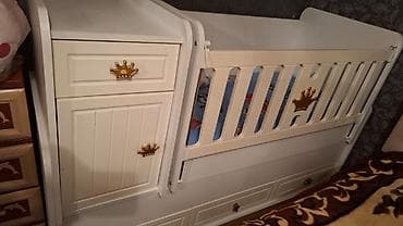 Oğlan və qız üçün, İşlənmiş, Dördbucaq, Beşik, Matras ilə, Yellənmə mexanizm ilə