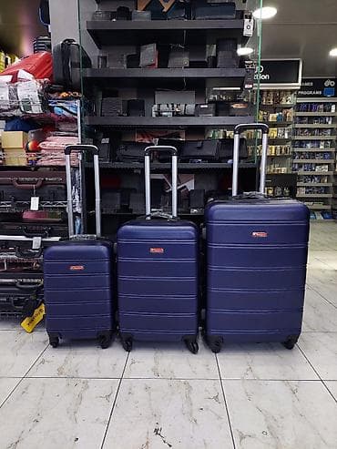 Çamadanlar: Səyahət çamadan dəsti – 3 ölçü, tünd mavi rəng. - Korpus: yüngül və — 1