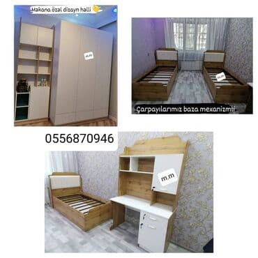 tunbucka: İkinəfərlik çarpayı, Dolab, 2 tumba, Azərbaycan, Yeni — 3