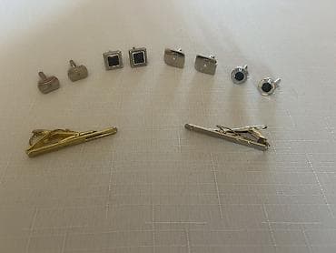 Kişi aksesuarları dəsti - 3 cüt qol düyməsi: - Kvadrat formalı