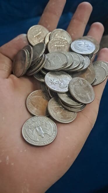 qerbli qəpik: ABŞ sikkələri – qarışıq lot - Növ və nominalar: quarter dollar (25¢) — 14